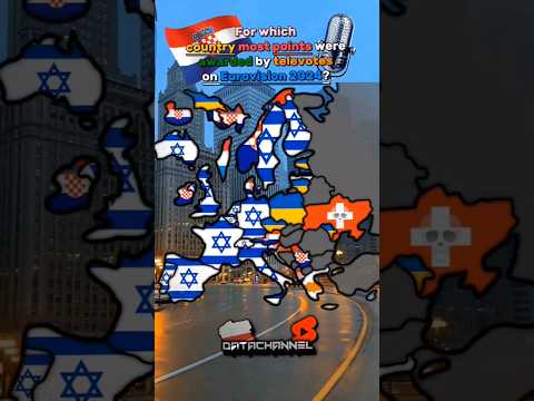 For which country most points were awarded by televotes on Eurovision 2024? #shorts #mapping #map