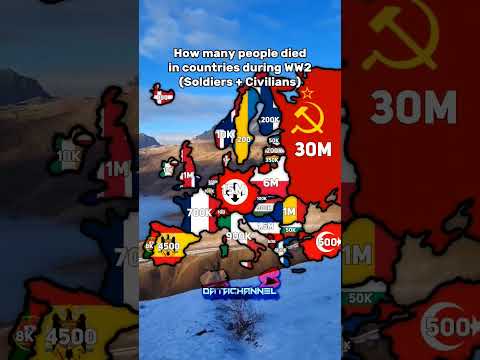 How many people died in countries during World War II #shorts #mapping